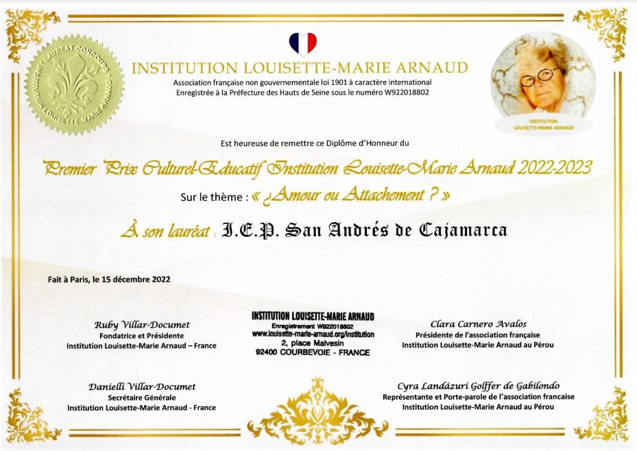 Laureat du Concours Culturel-Educatif Institution Louisette-Marie Arnaud 2021