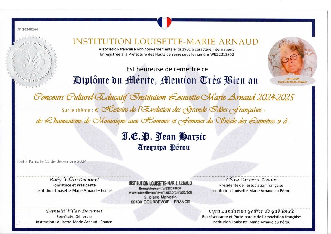 Laureat du Concours Culturel-Educatif Institution Louisette-Marie Arnaud 2021