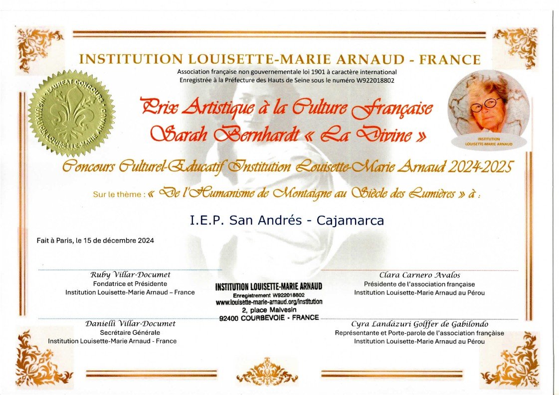 Laureat du Concours Culturel-Educatif Institution Louisette-Marie Arnaud 2021