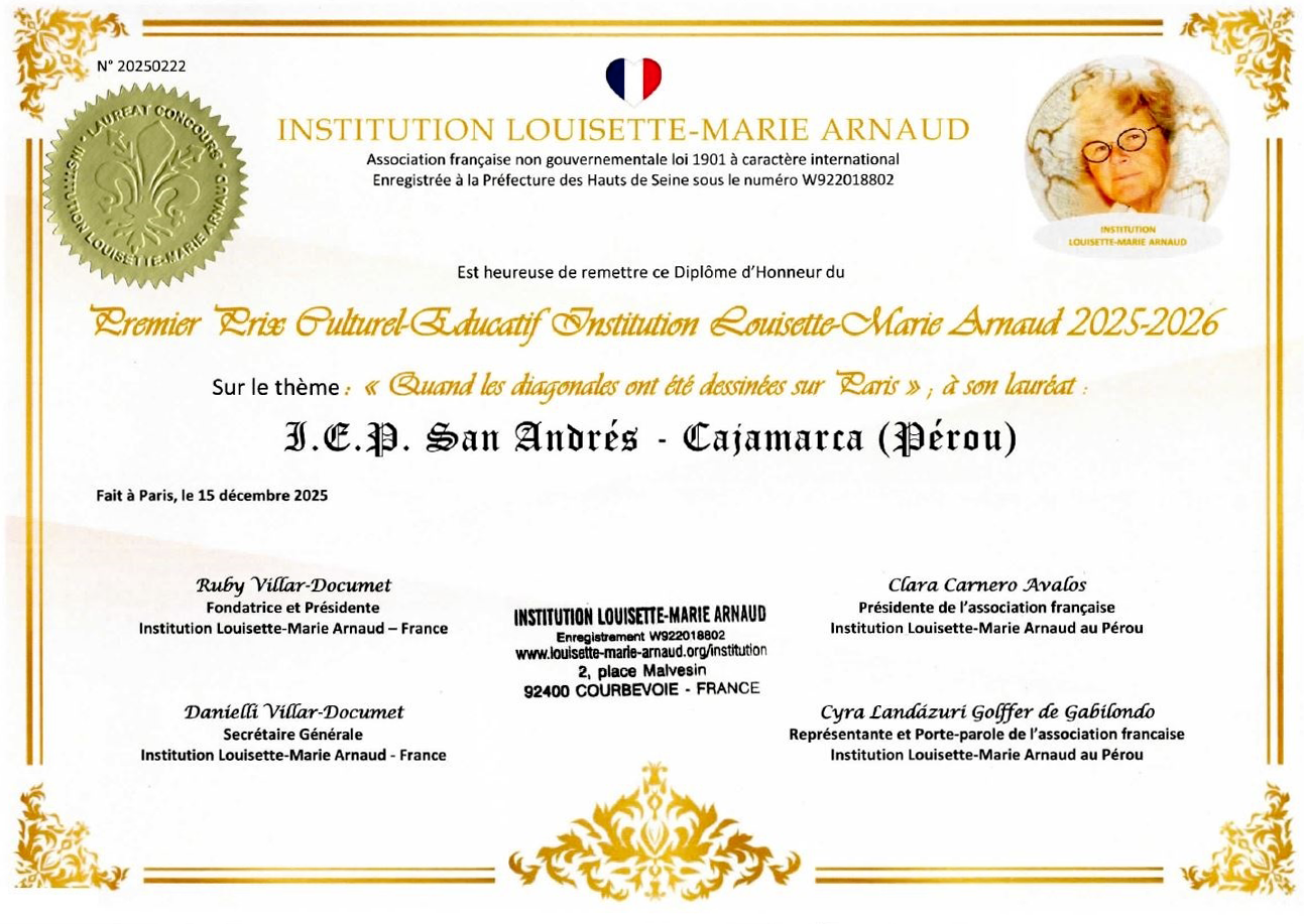 Laureat du Concours Culturel-Educatif Institution Louisette-Marie Arnaud 2021